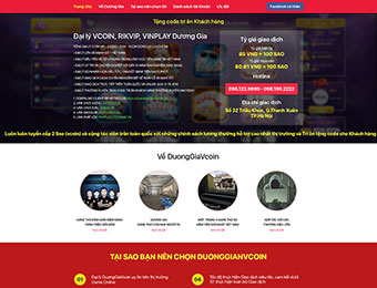 Mẫu thiết kế website mua bán Vcoin
