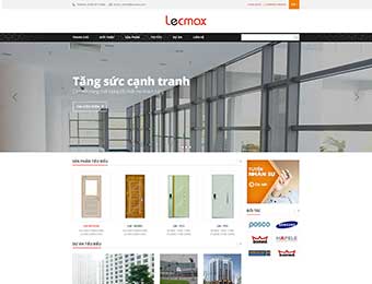 Mẫu website cửa công trình Lecmax