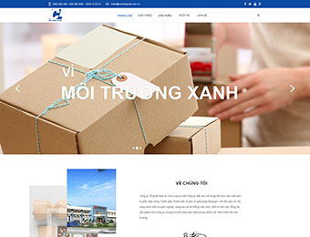 Mẫu thiết kế web giới thiệu hộp giấy Cửu Long